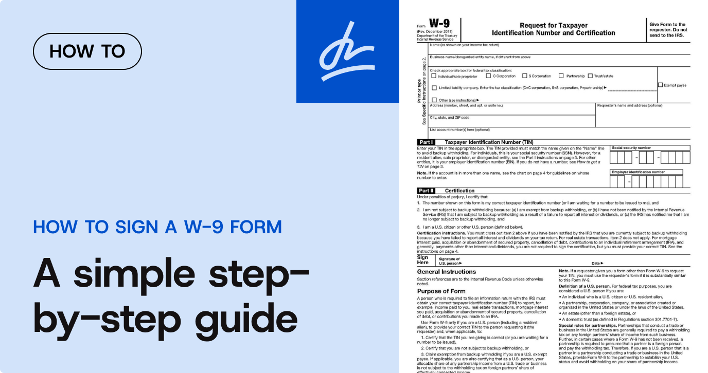 Cover image for the blog post "How to sign a W-9 form"
