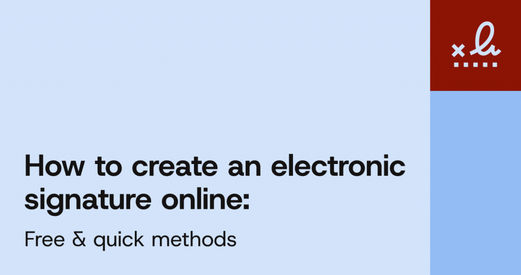 A blue blog cover image with text: How to create an eSignature online